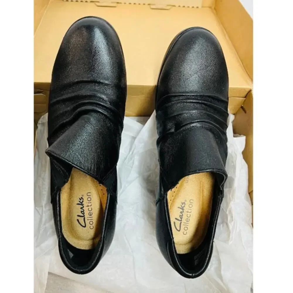 Clarks Emily 2 Cove High Women's Heels‎ Black Leather  7M